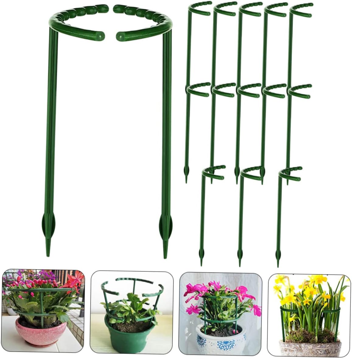 GALPADA 30pcs Orchid Plant Support Stakes Climbing Racks for Garden Plants Half Flower Support Frames for Vines Climbing Flowers