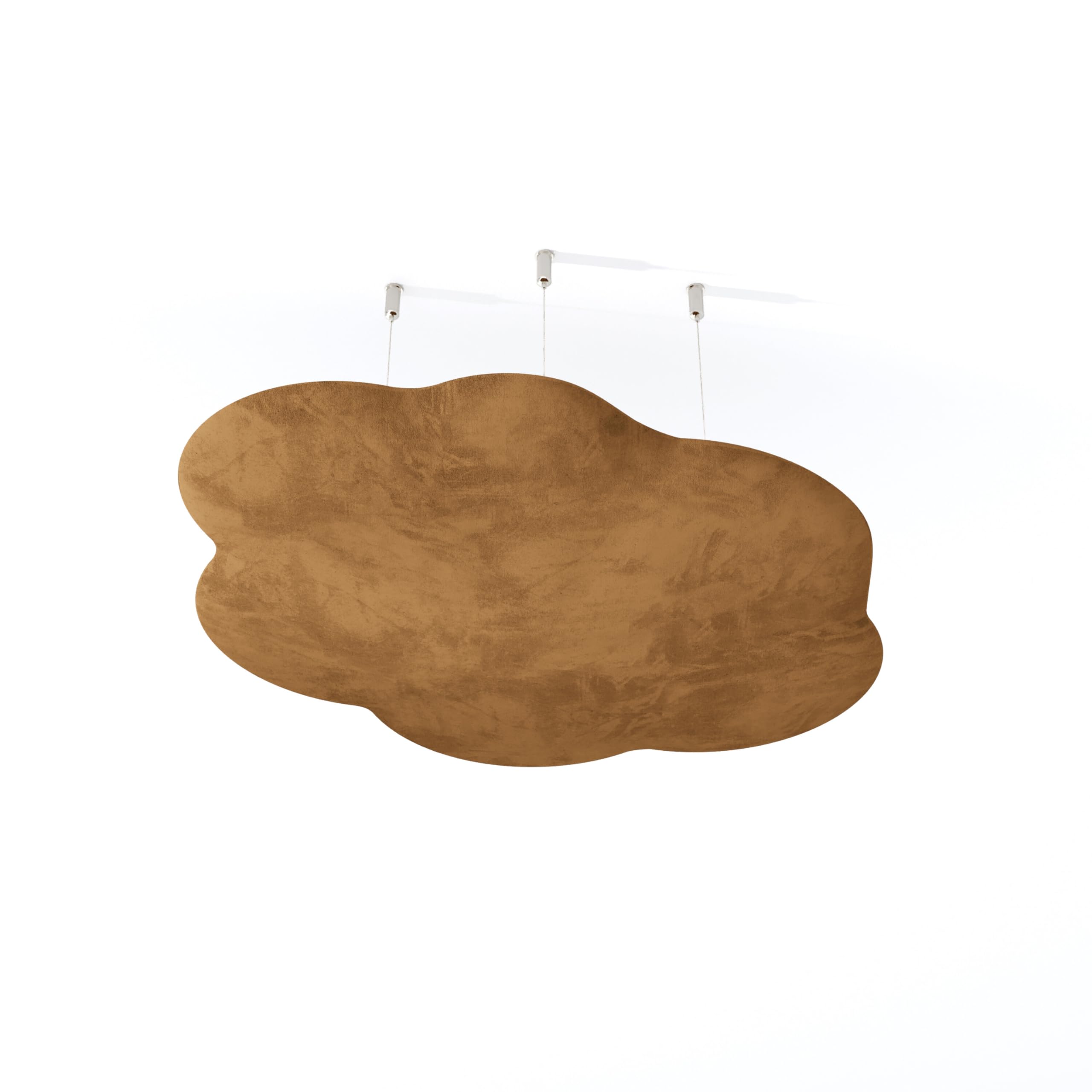 Pack de 2 paneles acústicos de terciopelo con kit de montaje para techo | Paneles colgantes para control de eco | Absorción sonora en habitaciones infantiles, estudios y oficinas | [CLOUD | Dorado]