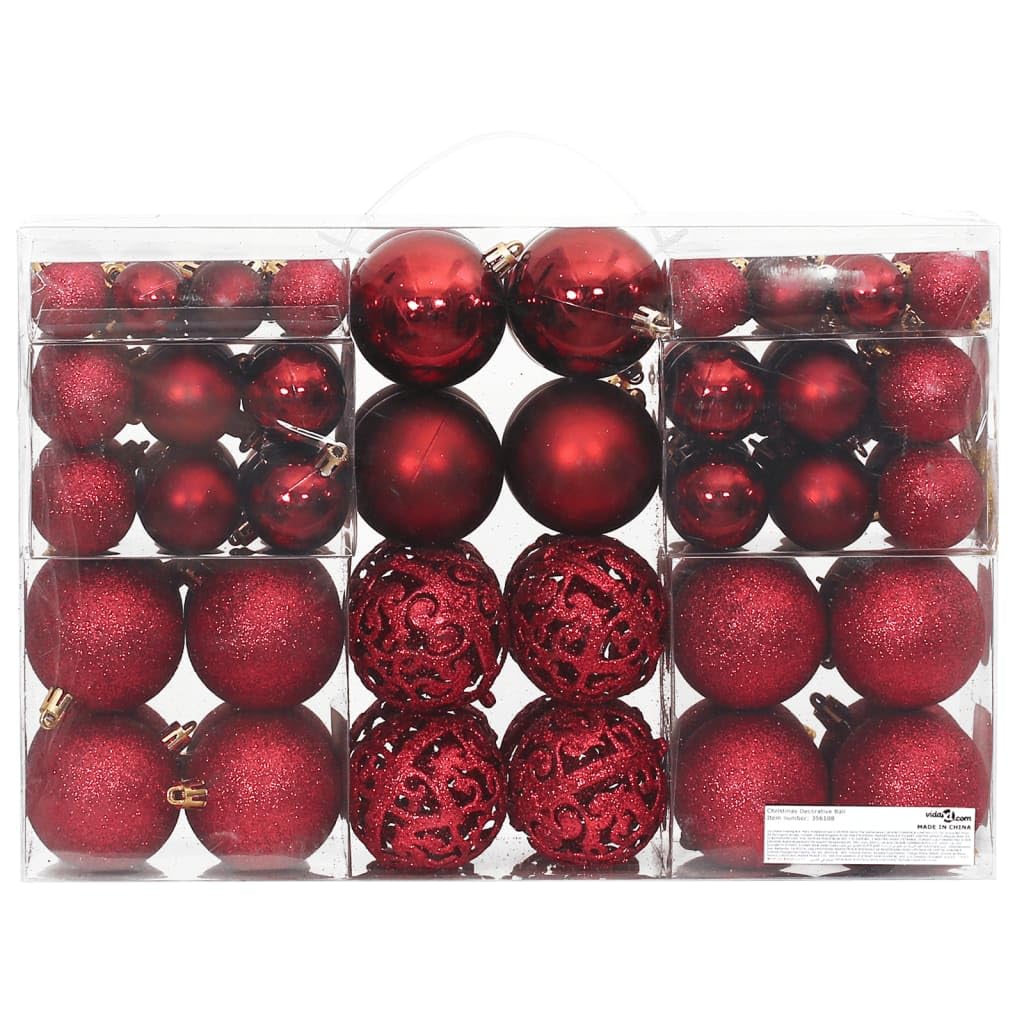 Home Outdoor OthersChristmas - Bolas de Navidad (100 unidades, 3/4/6 cm), color rojo vino