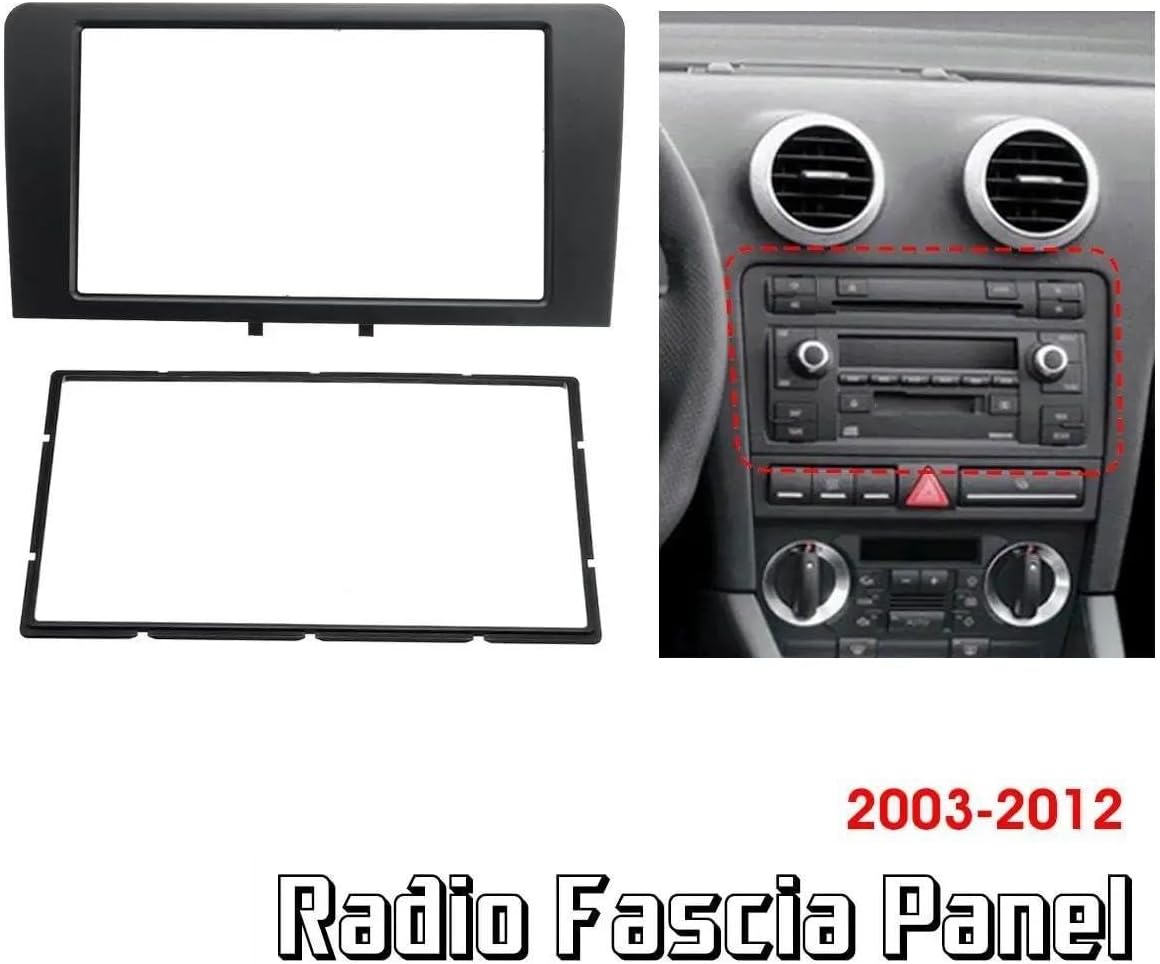 ダブルディンカーラジオフェイシアパネルアダプターフレームステレオプレートカバートリム に適合する A3 8P 2003-2012 カ