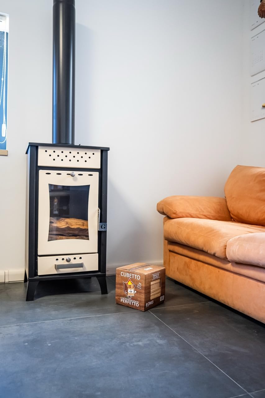 CUBETTO FEMIRO Legnetti Accendifuoco Faggio e Abete – 1 Scatola da 4 kg – Accendi Camino per Camini, Stufe, Forni e Barbecue – Confezione Pulita e Compatta