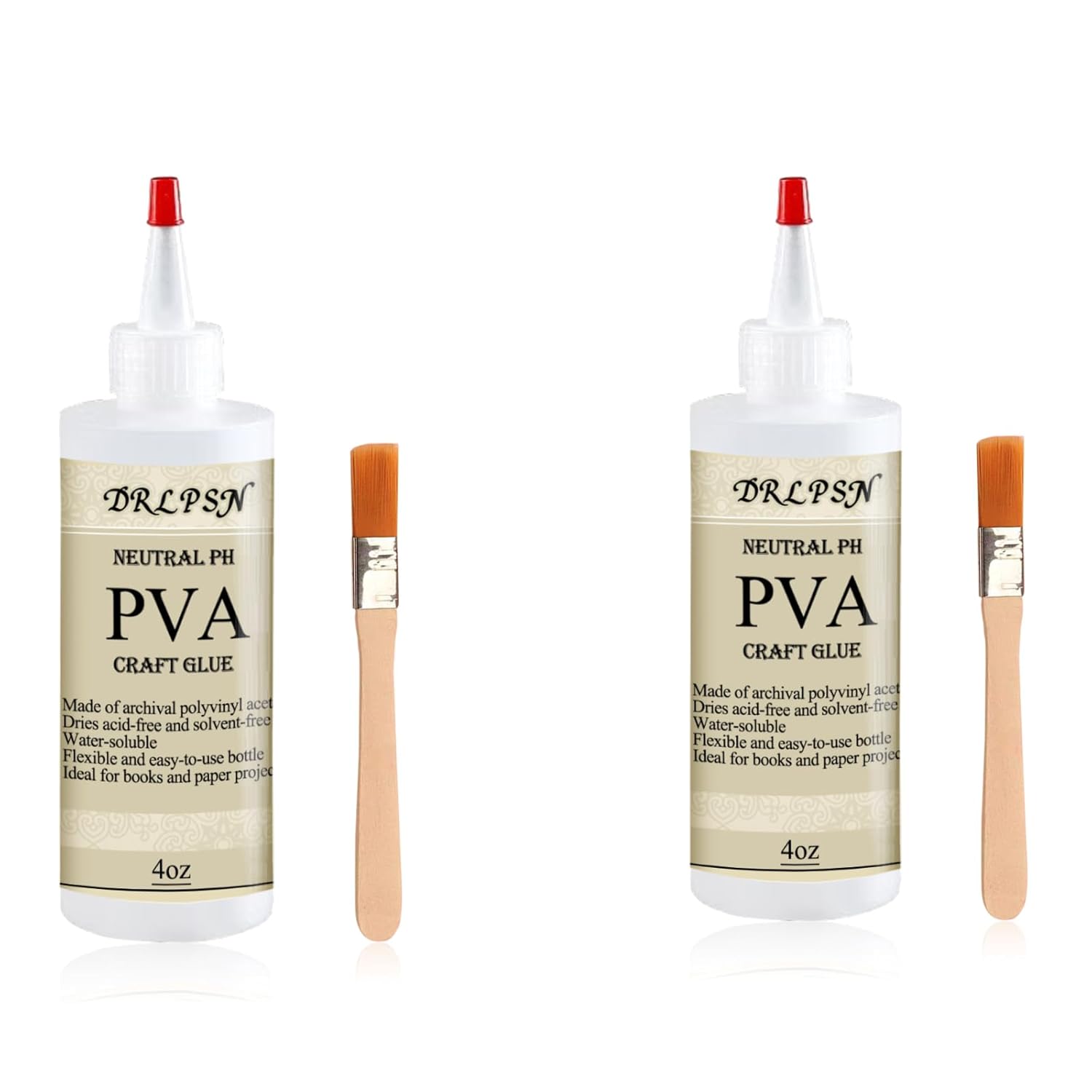 PVA Glue Book Binding, PH Neutral PVA Adhesive, Professional-Grade Strength Acid-Free Book Glue, Dries Clear & Remains Flexible, Used for Book Repair, Framing & Crafts | Safe for Paper (4 oz)