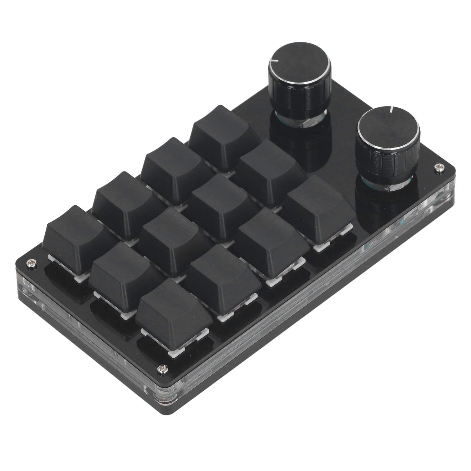 Walfront Teclado Mecánico Programable para Juegos con Interruptor Rojo de 12 Teclas, Perillas Dobles, Atajos Complejos, Música, Oficina,patible con OS X