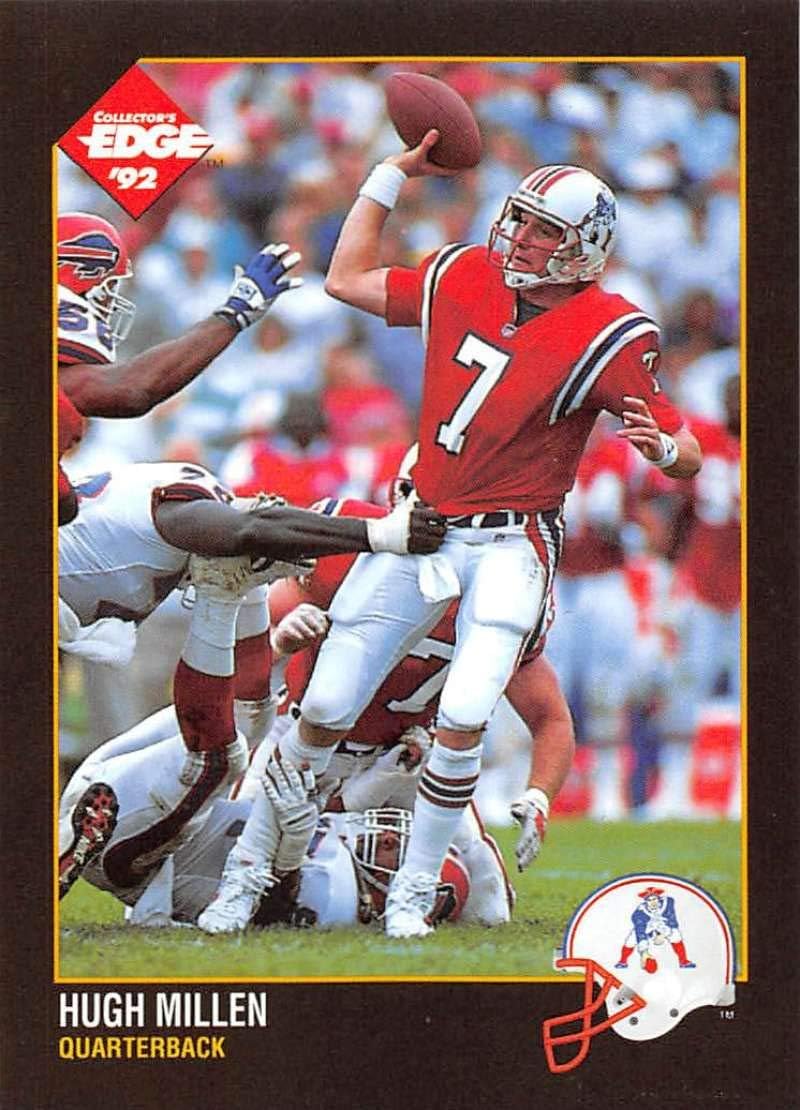 1992 Collector's Edge Football #244 Hugh Millen New England Patriots Official NFL Trading Card