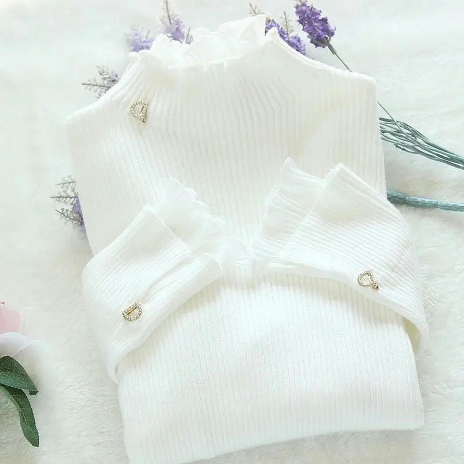 Sweter dla kobiet dzianina damski sweter z golfem jesień zima z długim rękawem falbany dzianinowy sweter damski sweter