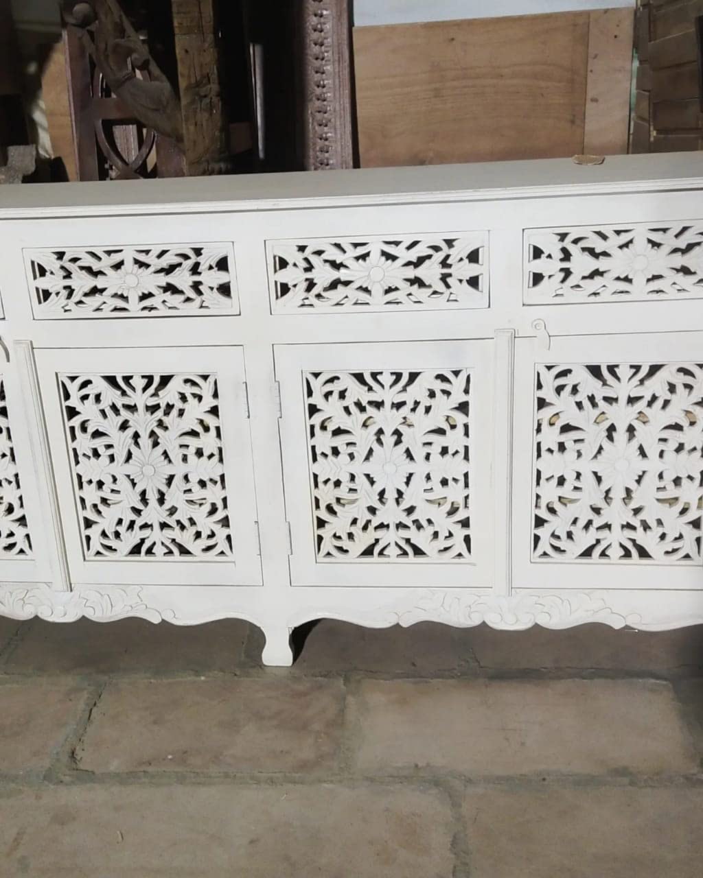 Nazar Art & Craft Solid sheesham Wooden Carved Sideboard for Living