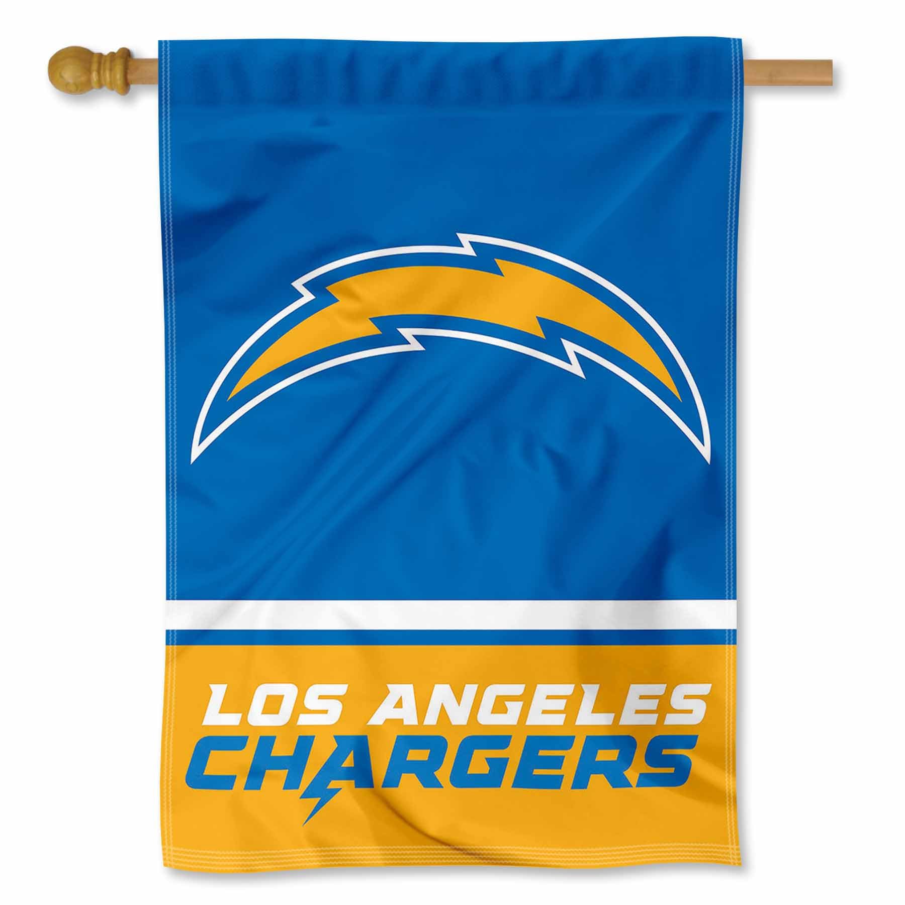 Los Angeles Chargers Wordmark Logo Double Sided Banner Flag