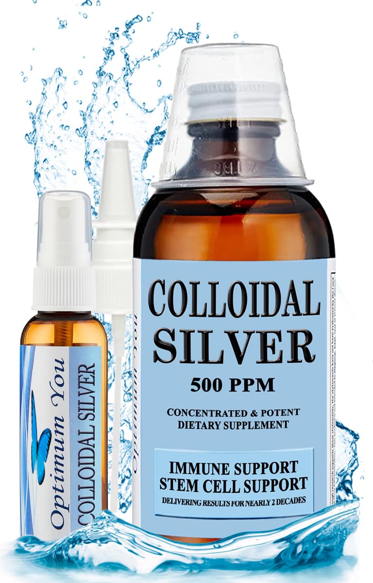 Colloidal Silver Liquid | 500 ppm, Extra Strength | 8 oz with Spray Bottle | Wound Care & Superior Healing | Acne & Stem Cell Support
