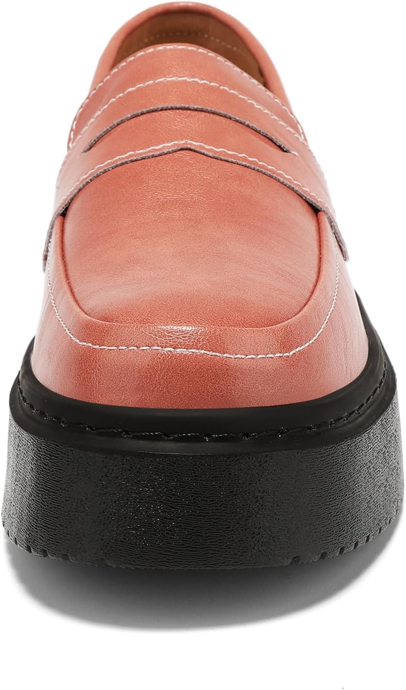 BEAUSEEN Women's Platform Chunky Penny Loafers Comfortable Lug Sole Slip-On Business Work Casual Dressy Shoes - Image 4