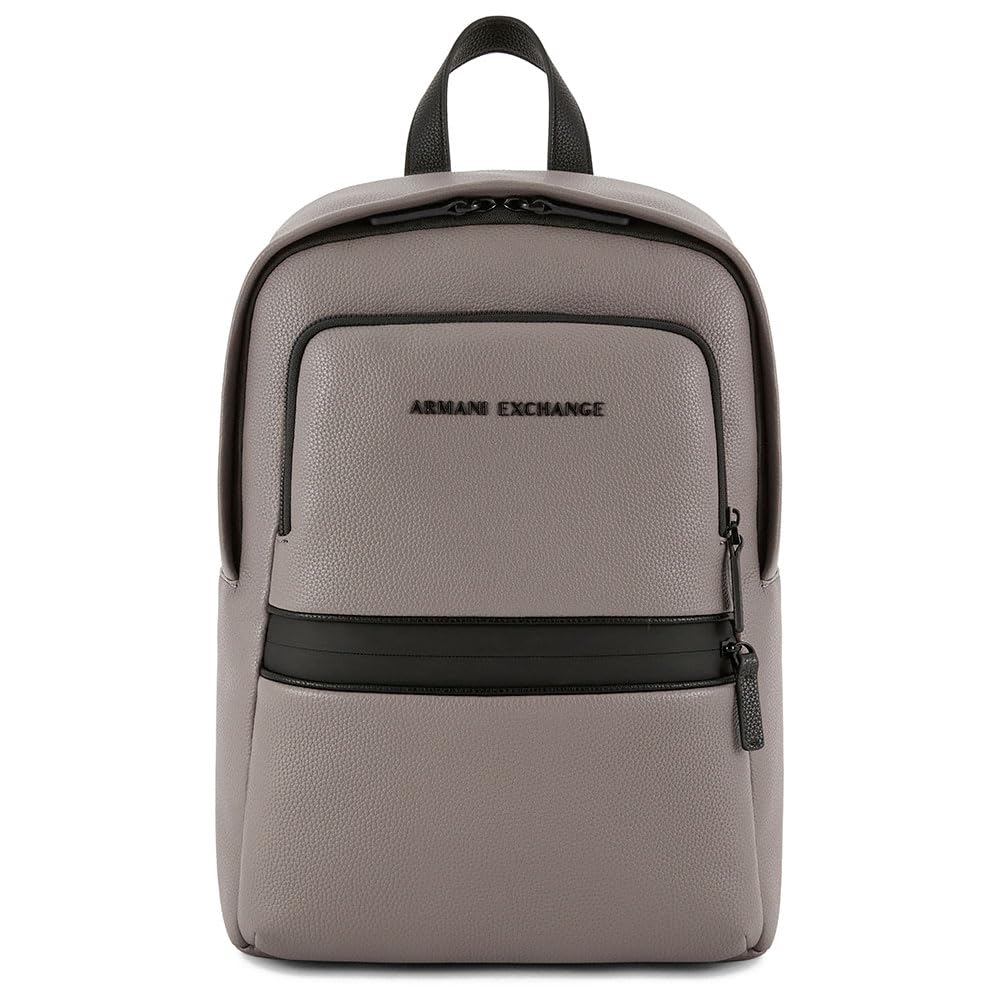 Armani Exchange Men's Madrid Sustainable, Contrasting Inner Lining Backpack, Driftwood