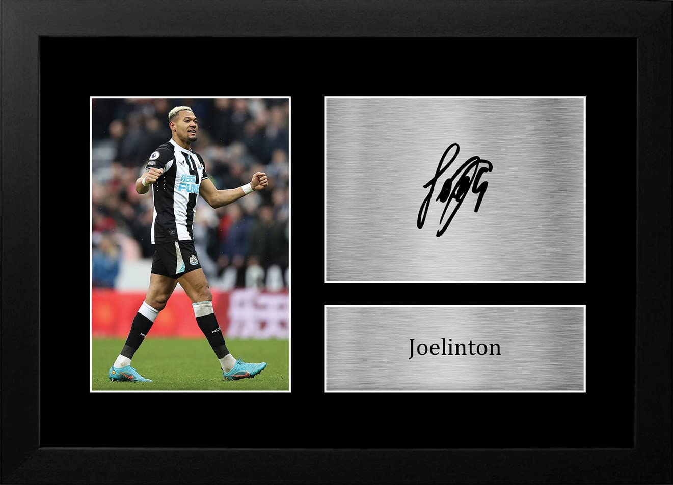 HWC TradingFR A4 Joelinton Newcastle United Gifts Printed Signed Autograph Picture for Football Fans and Supporters - A4 Framed