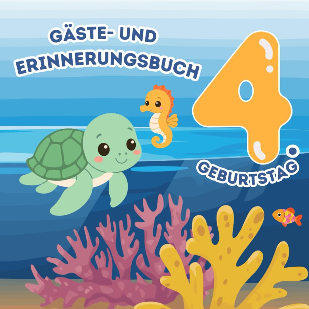 Mein 4. Geburtstag: Gästebuch und Erinnerungsbuch für den Kindergeburtstag