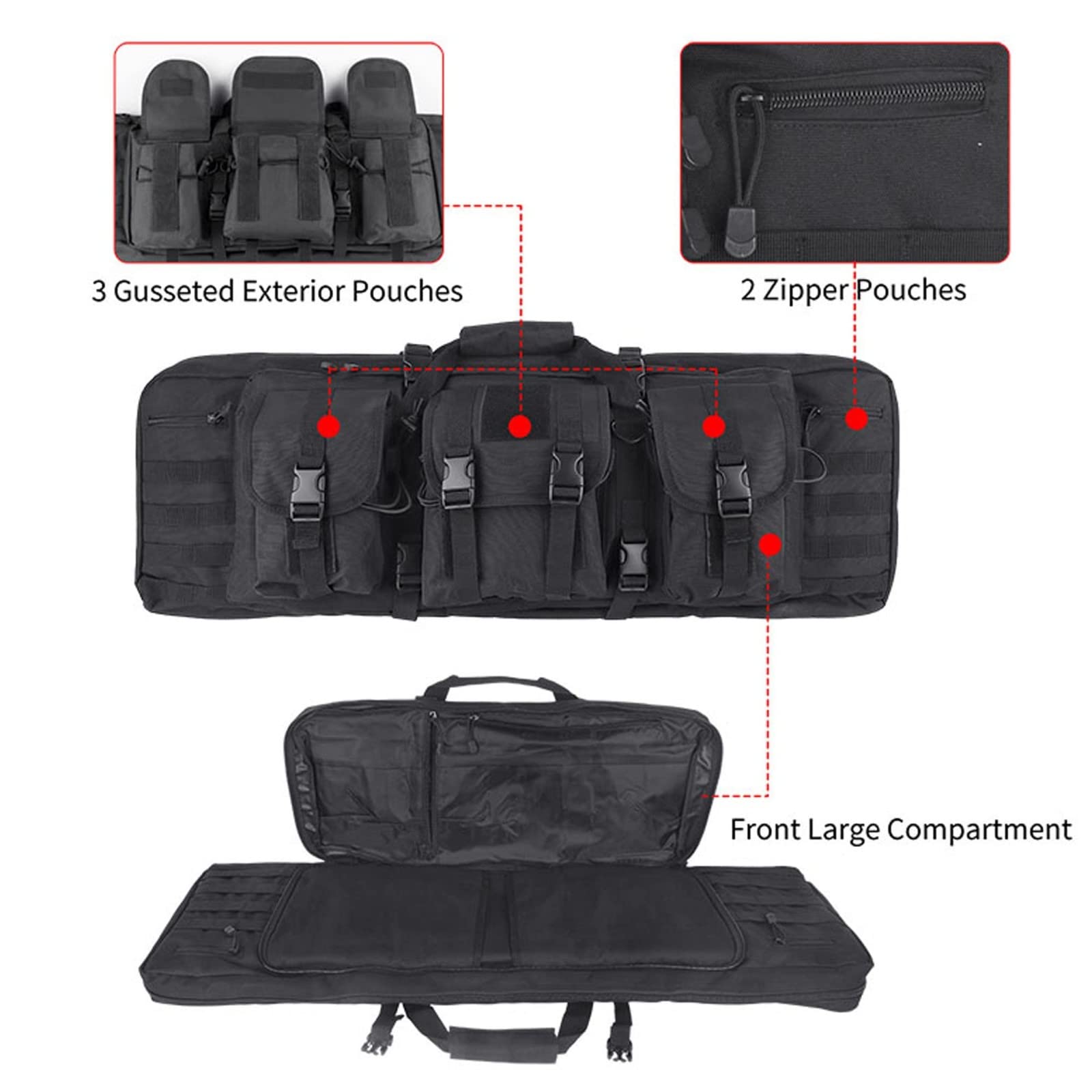 Mochila De Pistola De Rifle, Estuche Doble para Pistola Larga, Funda para Fusil Largas Estuche Escopeta con Correa De Hombro para Caza Y Pesca