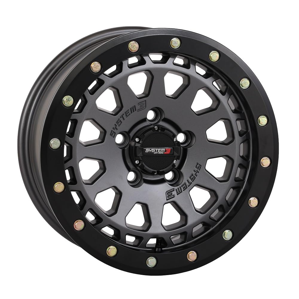 Amazon.com: System 3 SB-6 Beadlock 15x7 UTV Wheel - Gunmetal (5x4
