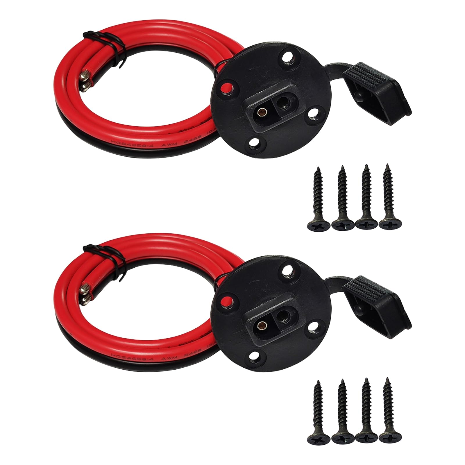 LiRRvb 2Pcs 12AWG Power Socket Sidewall Port Connectors 2 Pin Quick Disconnects Automotive Panel Extension Cable Enduring Connectors Power Socket