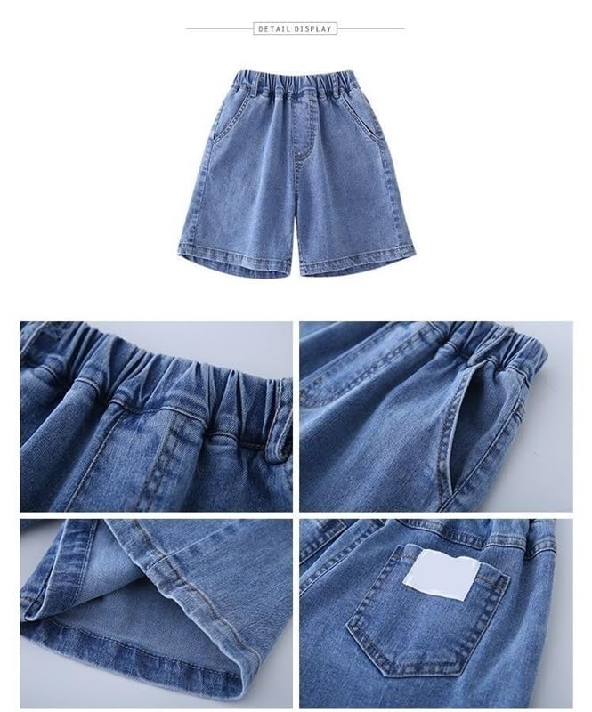 Pantalones cortos vaqueros holgados for niños, casuales, for jugar activamente, con ajuste cómodo