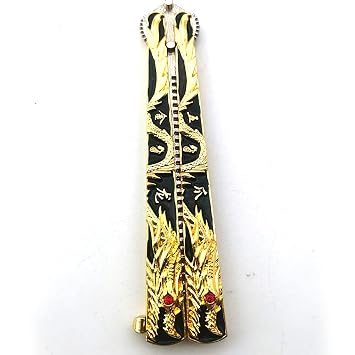 WANLIAN Dragon Beautiful Comb,Beautiful Comb Stainless Steel Folding Practice Combs Hair Styling Tools for Sport Outdoor Use (Black gold dragon) 3 Pcs