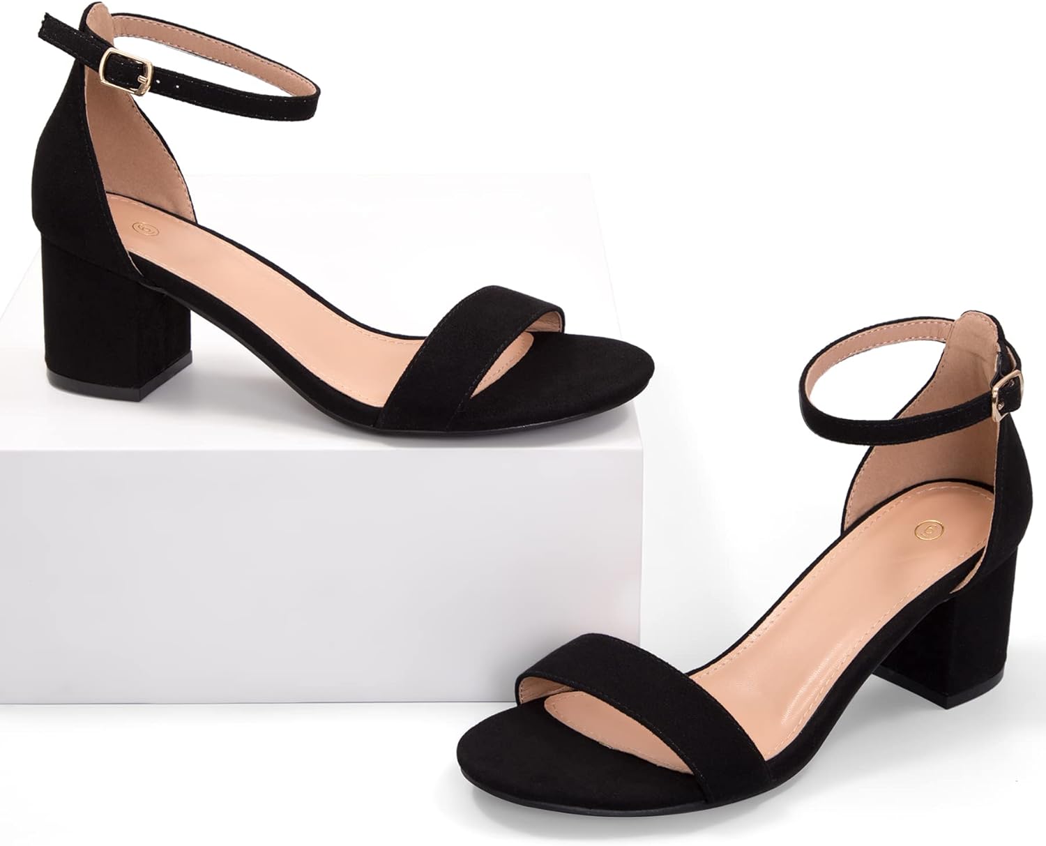 mysoft Women's Chunky Low Heels Open Toe Block Heeled Dress Ankle Strap Pump Wedding Sandals - Image 2