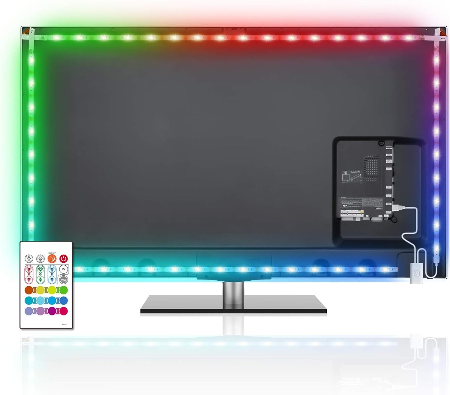 MYPLUS LED TV Backlight, LED Strip Light for 60-70" TV, 22 Scene Mode