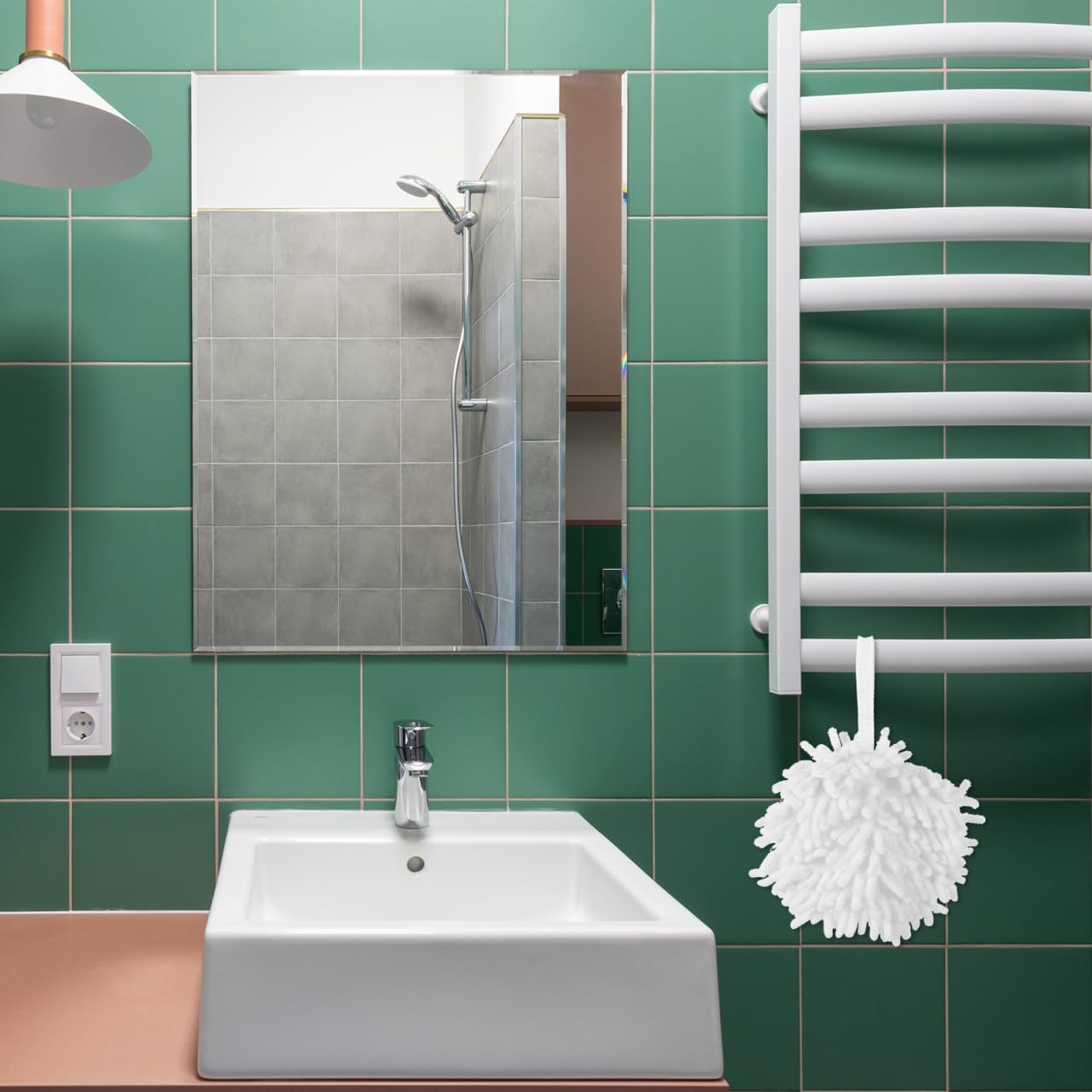 Cabilock Quick Dry Hand Towels 4-Pack Absorbent Chenille Puff Towels for Bathroom Kitchen Soft Checkered Small Towels 13.3X6.6 Inches