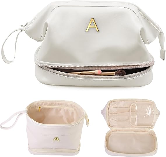 Initial Large Makeup Bag + Personalized Cosmetic Bag