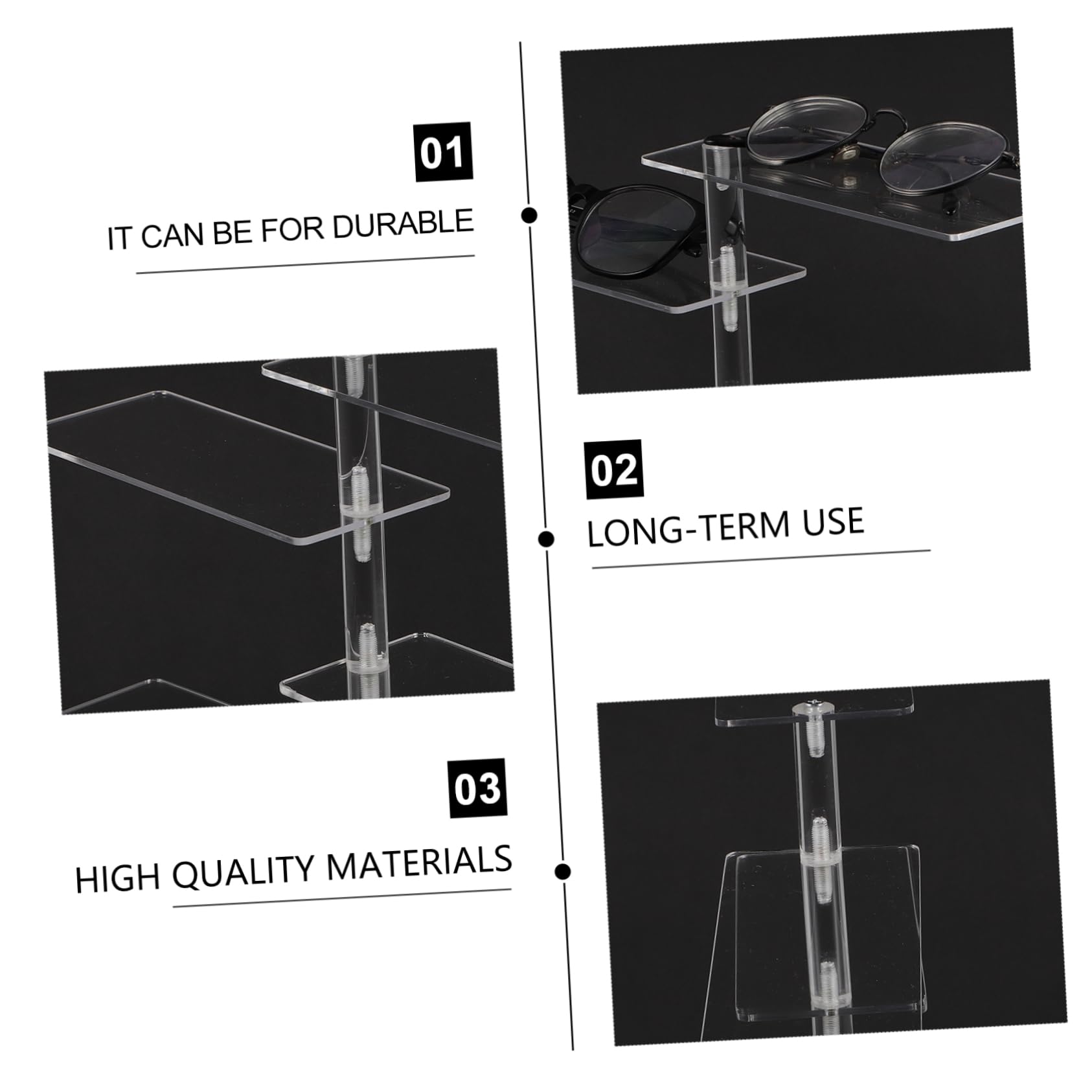 Veemoon Modern Sunglasses Rack Jewelry Display Rack for Home Office Acrylic Material