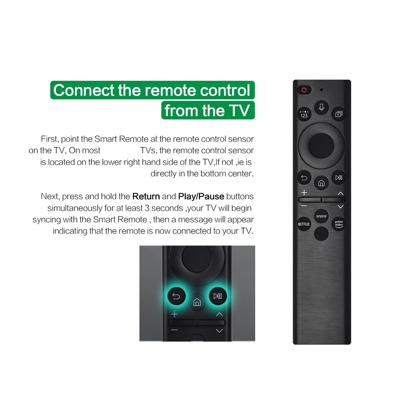 Control remoto solar por voz, compatible con Samsung, BN59-01385D
