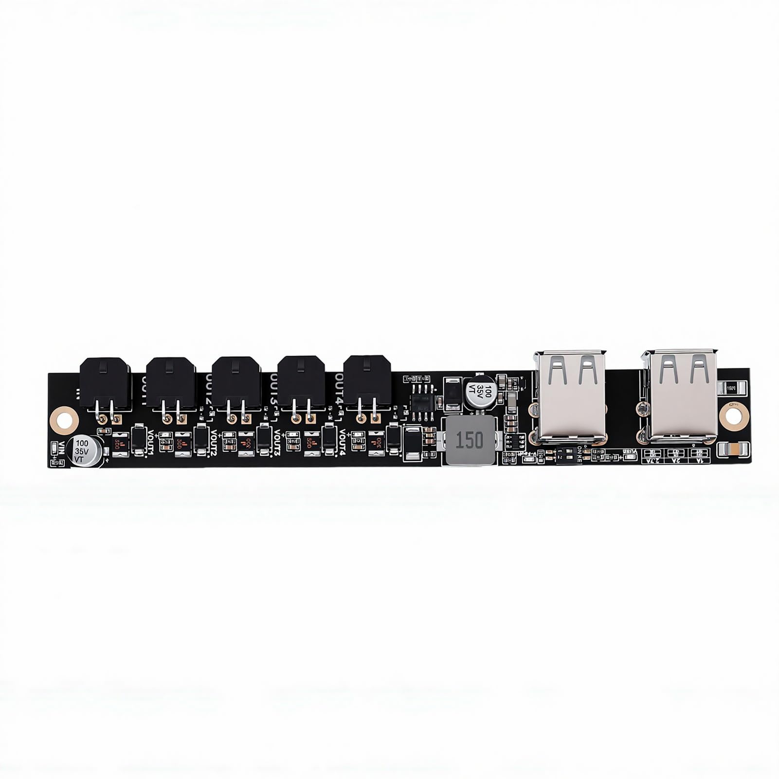 Jeffergarden Karta rozszerzeń Zasilania Drukarki 3D, Zamiennik o | Materiał PCB, 4 Porty USB A z Zabezpieczeniem Nadprądowym, 4 Złącza MX3.0 2x2Pin, kompatybilność z AMS, Konstrukcja
