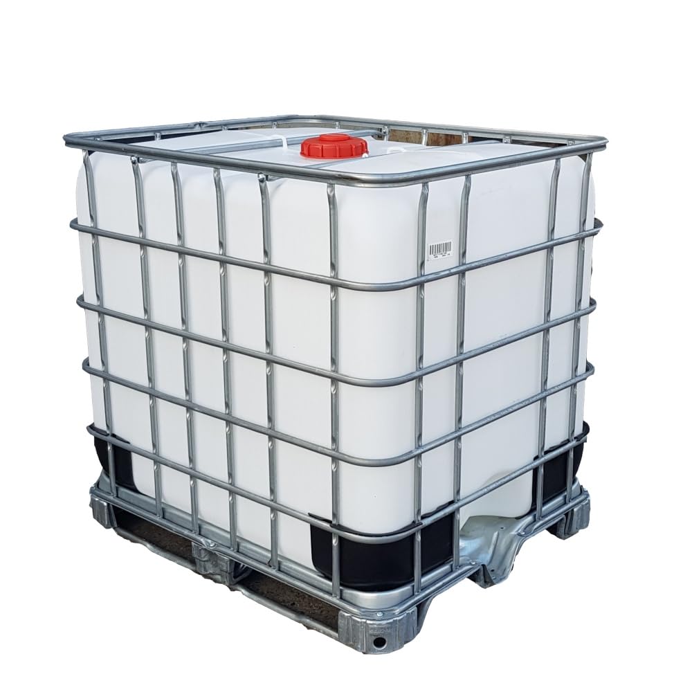 1000 l IBC Container Wassertank auf Stahlpalette ohne Auslauföffnung