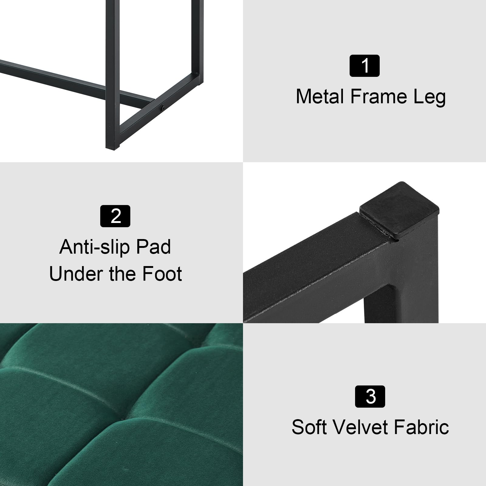 Elegante loungebank VELVET 260 cm grijze fluwelen stof.lounge gedeelte aan beide zijden op te monteren