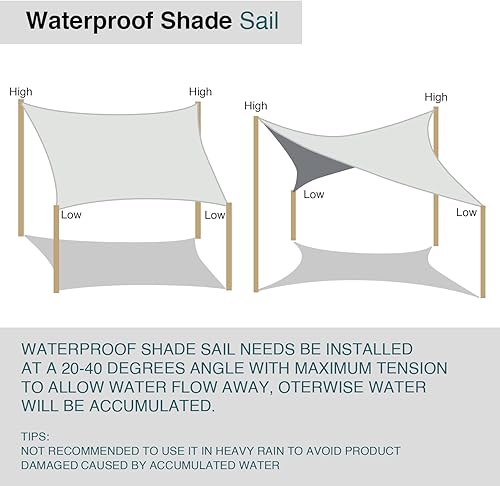 Miniatura 4 de ECOOPTS Toldo rectangular impermeable, 10 x 15 pies, bloqueo UV, para patio al aire libre, pérgola, jardín (rojo)