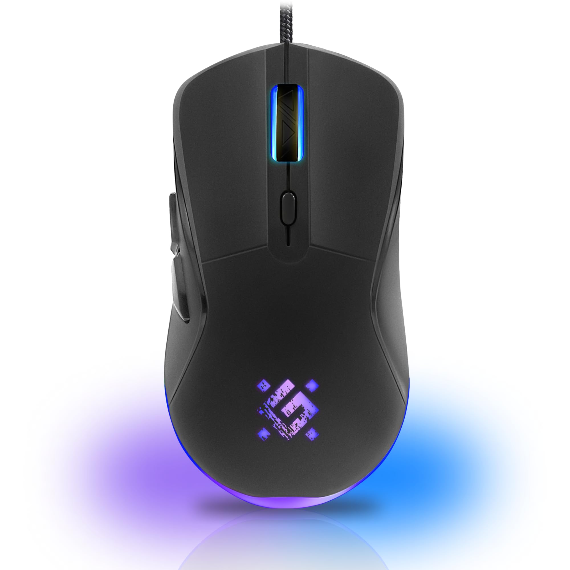 Defender Arga GM-049 - Gaming Maus kabelgebunden, RGB-Beleuchtung, 4 DPI-Stufen 1200–3600, 5 programmierbare Tasten, ergonomisch, optischer Sensor, beleuchtetes Scrollrad, inkl. Mauspad