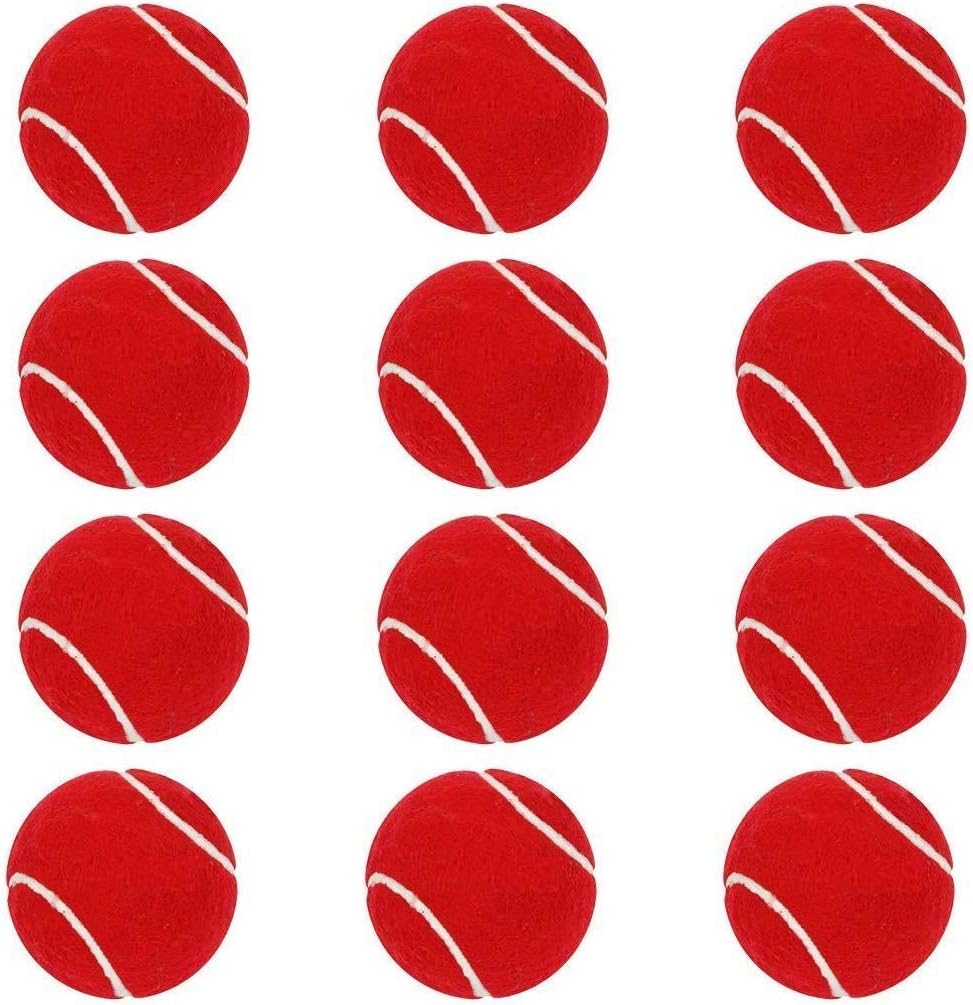 12 Pc Tennis Balls Training Tennis Ball Pet Dog Playing Balls Standard Pressure Ball Practice Tennis Balls Red