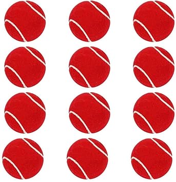 Light Weight Tennis Ball | Perfect for Recreational Sports, Cricket and Kids, Pack of 12 (Red)