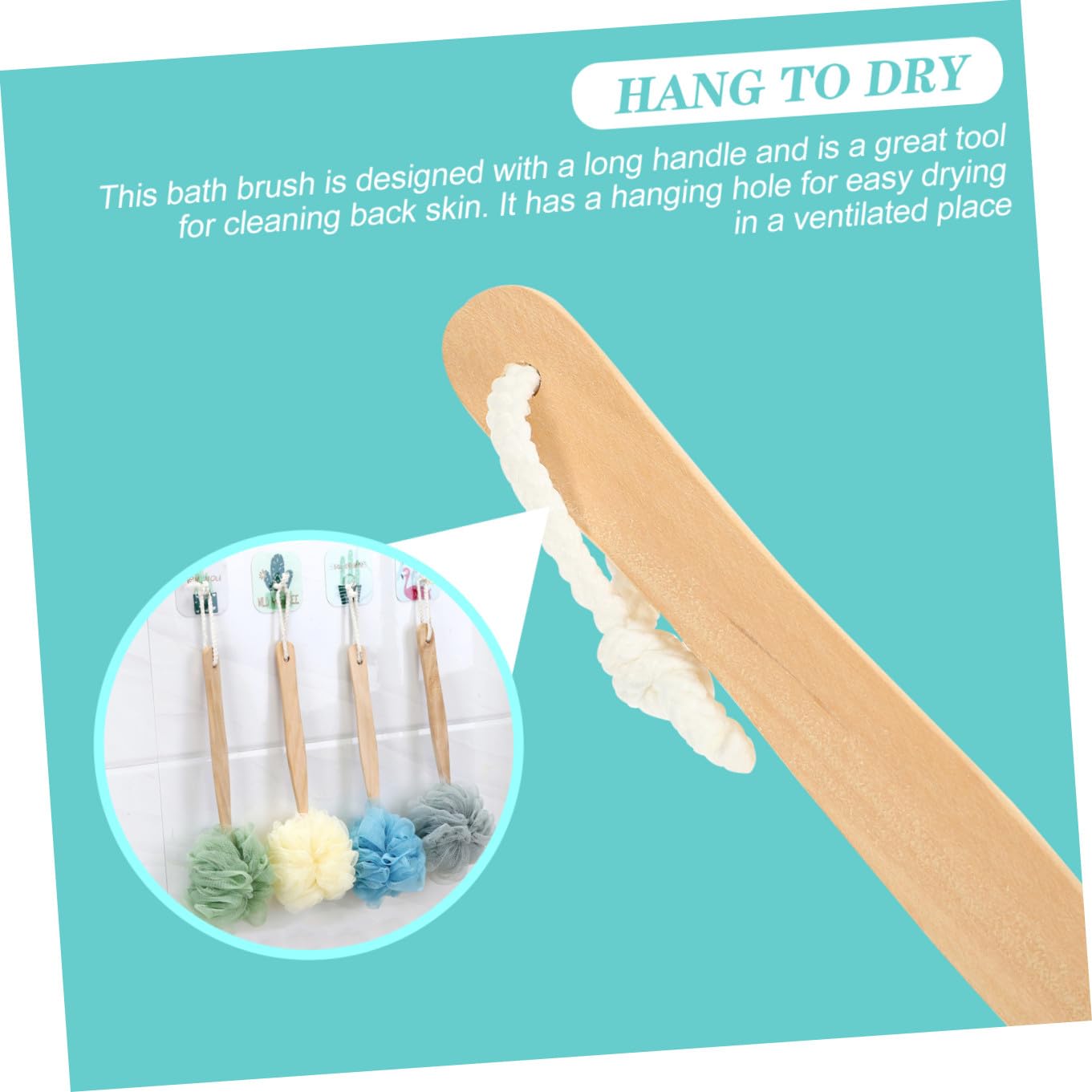 Ipetboom Cepillo de Ducha Corporal 4 Piezas de Nailon Mango Largo Exfoliación Delicada y Limpieza Profunda para Baño para Espalda y Cuerpo