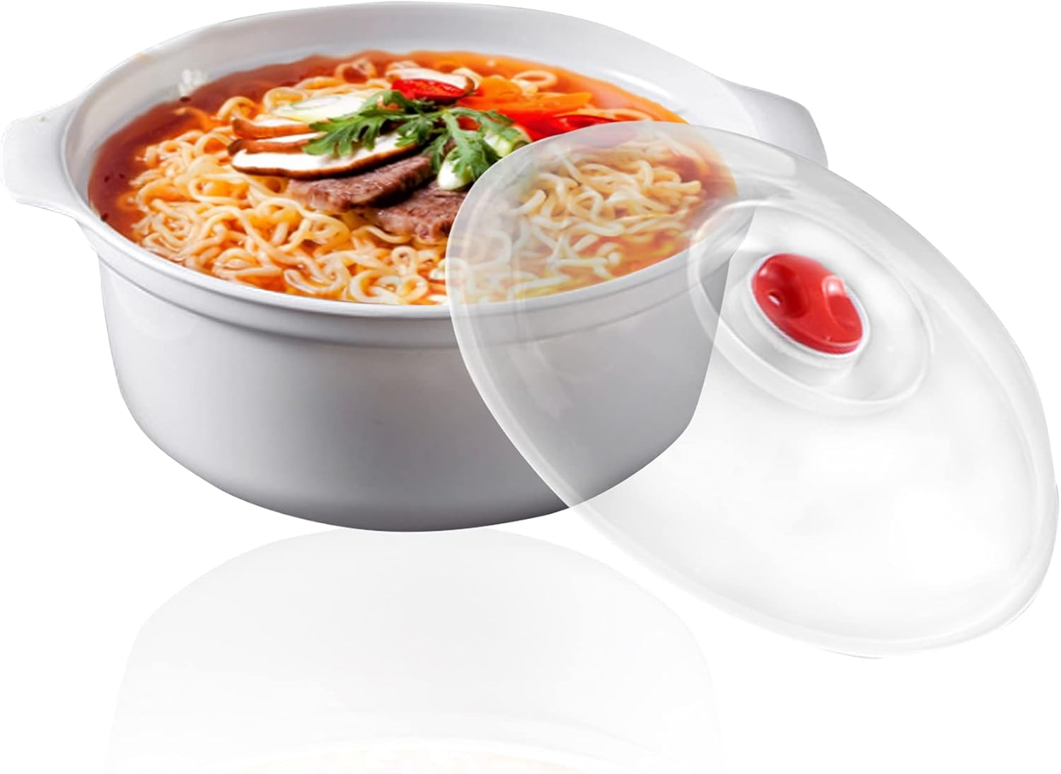 Ramen Cooker, Ramen Noodle Bowl, Easy Mac, Microwave Pasta Cooker, Ramen Noodle Cooker, Microwave Bowls with Lids Ideal for Dorm Room Essentials for Girls Boys, Dishwasher & Microwave Safe (1.6L)