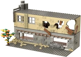 Audio WW2 Military Scene Military Buildings - WW2 Military Ruins Battle Scene Building Block, Military Sets Compatible with Lego, 459 PCS