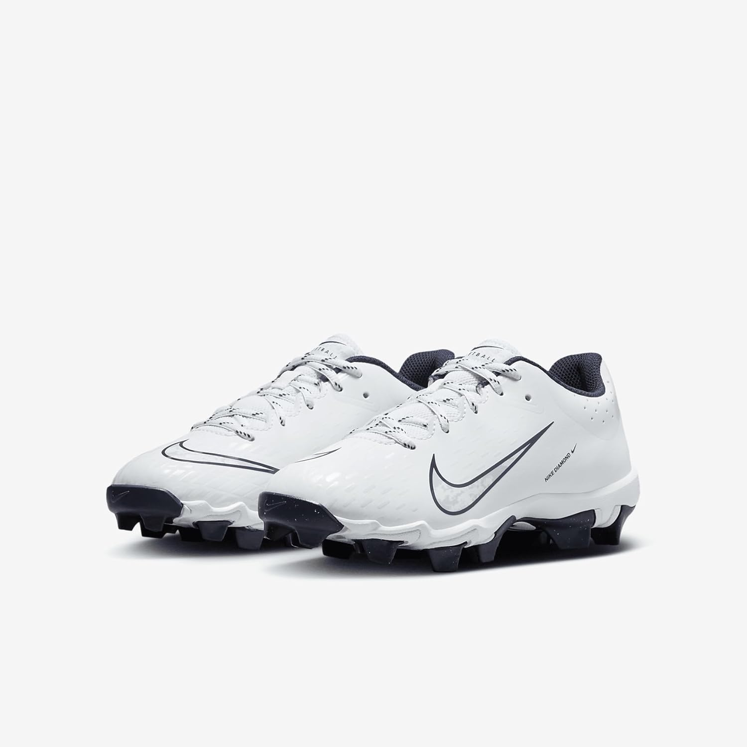 Nike Hyperdiamond 4 Keystone Big Kids' Softball Cleats (FZ0919-103, White/Pure Platinum/Midnight Navy) Size 5.5