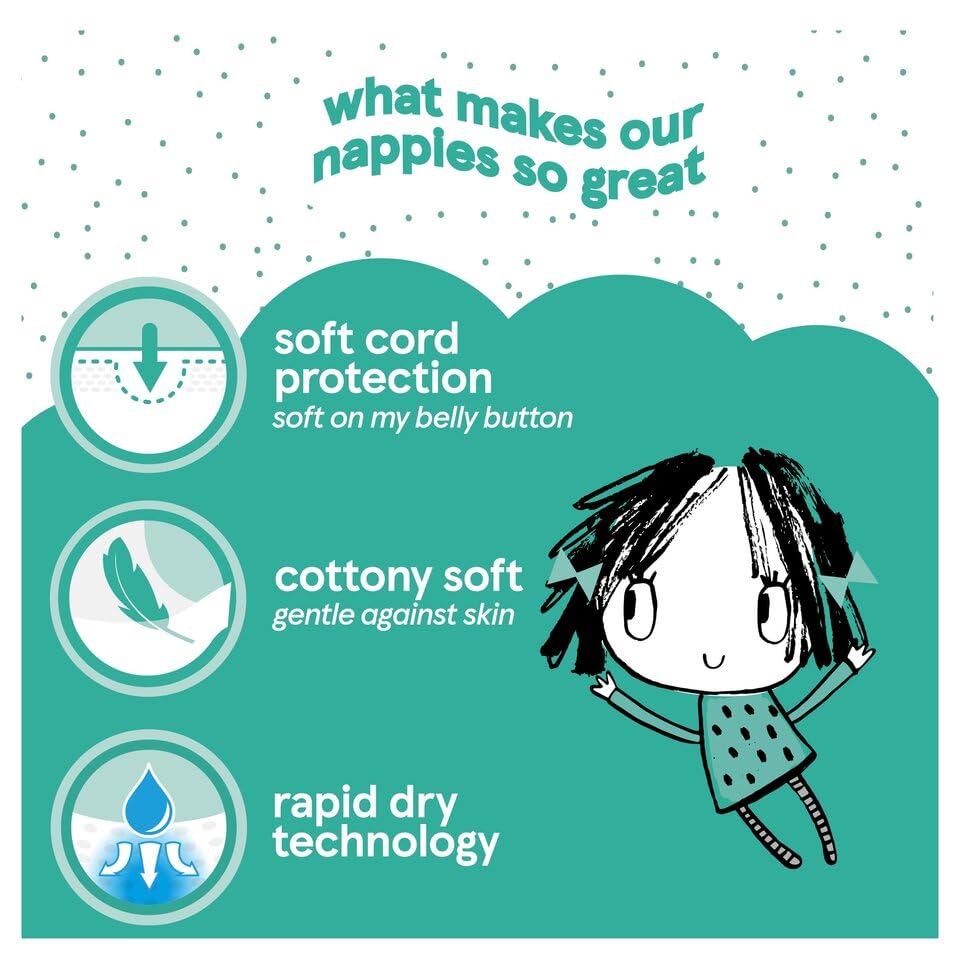 2X Fred & Flo Size 1 Nappies Newborn 50 Pack