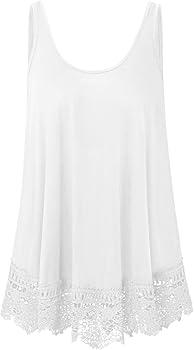 XiaoMaAnJi Plus Size Swing Lace Flowy Tank Top for Women