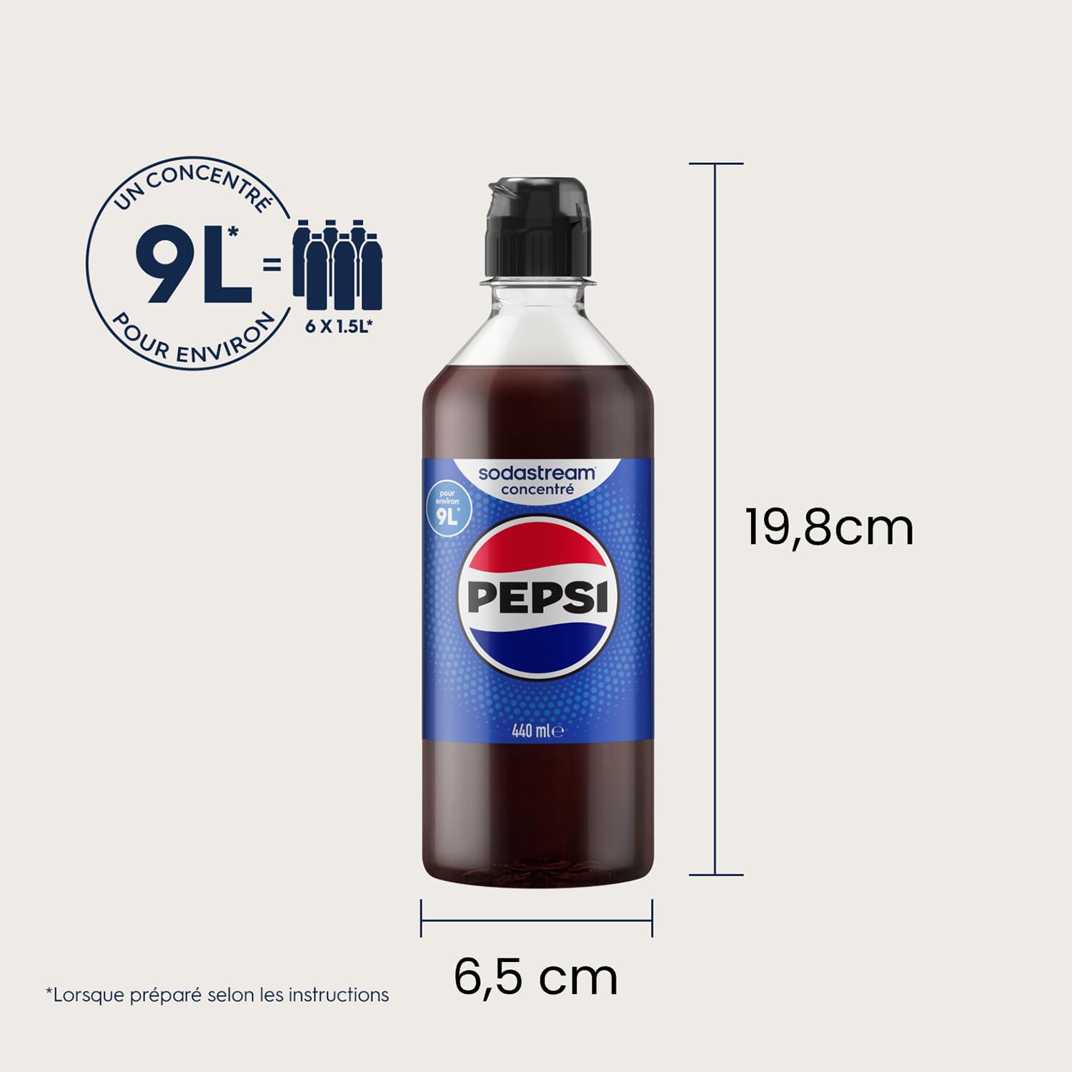 SodaStream Syrop Pepsi Cola – 1 x butelka daje 9 litrów gotowego napoju, przygotowany w kilka sekund i zawsze świeży, 6 sztuk w opakowaniu (6 x 440 ml)