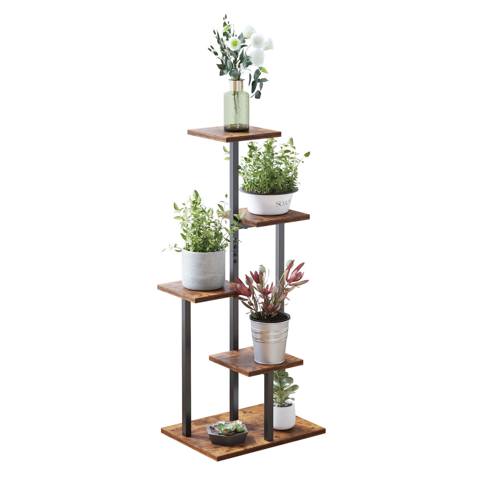 VonDream 4-Tier Plant Stand Indoor, Tiered Plant Stands for Indoor Plants Multiple, Corner Flower Stand for Living Room, Multi-Layer Vintage Design Plant Shelf