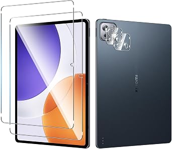 Anoowkoa 2 Pack Xiaomi Pad 7S Pro 12.5 Inch Tablet Screen Protector + 2 Pack Camera Lens Screen Tempered Glass.9H Hardness.No Bubbles High Definition.Easy Installation
