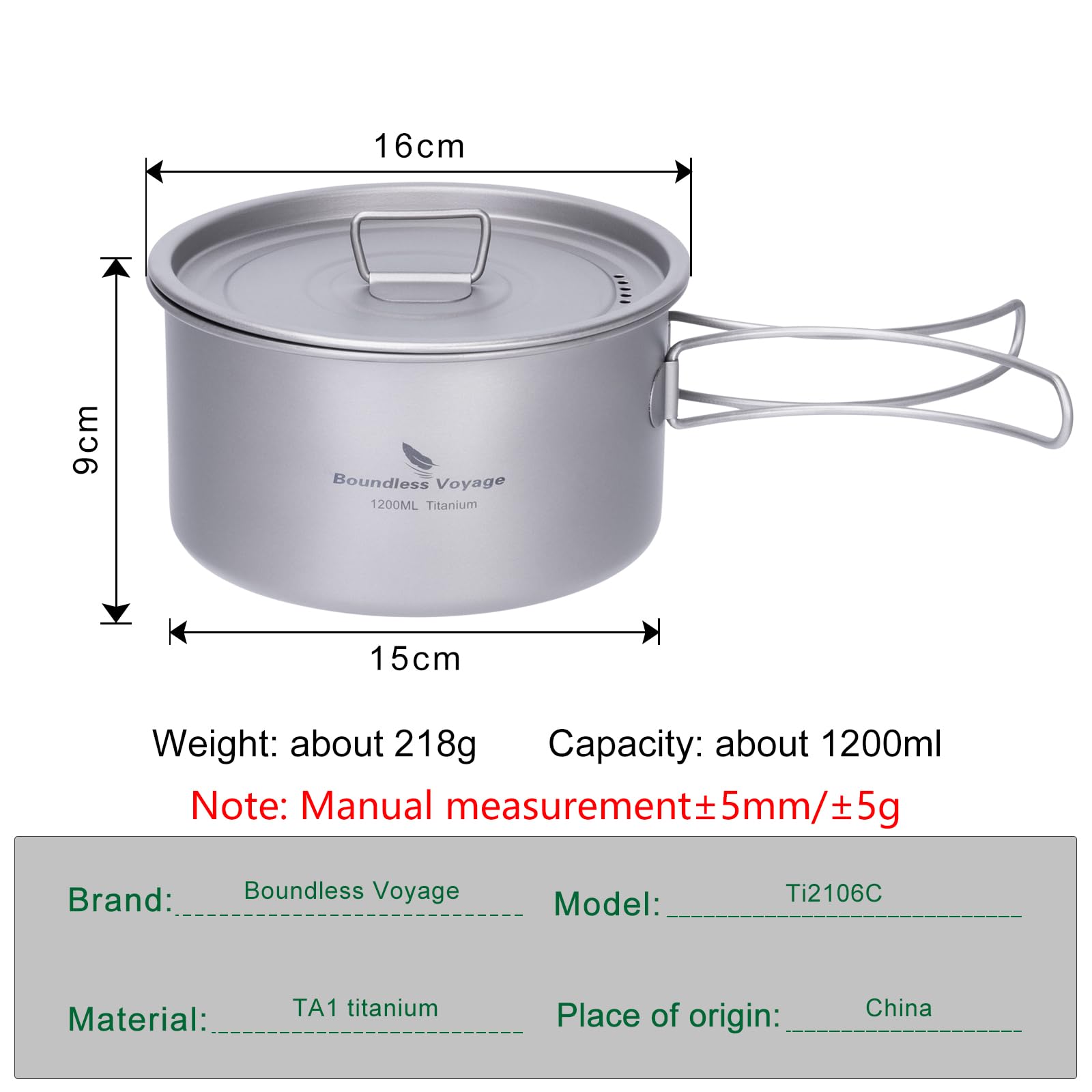 Amazon.com : Boundless Voyage Titanium Pot Portable Camping