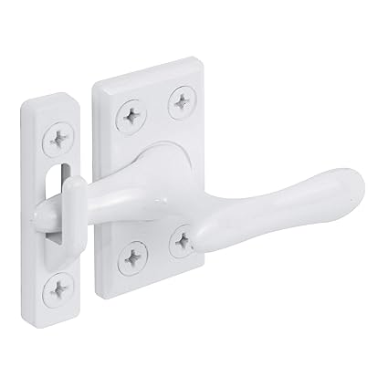 Prime-Line Products U 9936 Casement Window Sash Lock, 1-1/8 in. x 2 in., Diecast, White, 3 Strike Plates