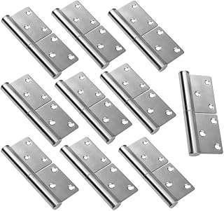 XMRISE Stainless Steel Hinges Door Connector Drawer 6 Mounting Holes Durable Furniture Bookcase Window Cabinet Home 3#10 Pcs