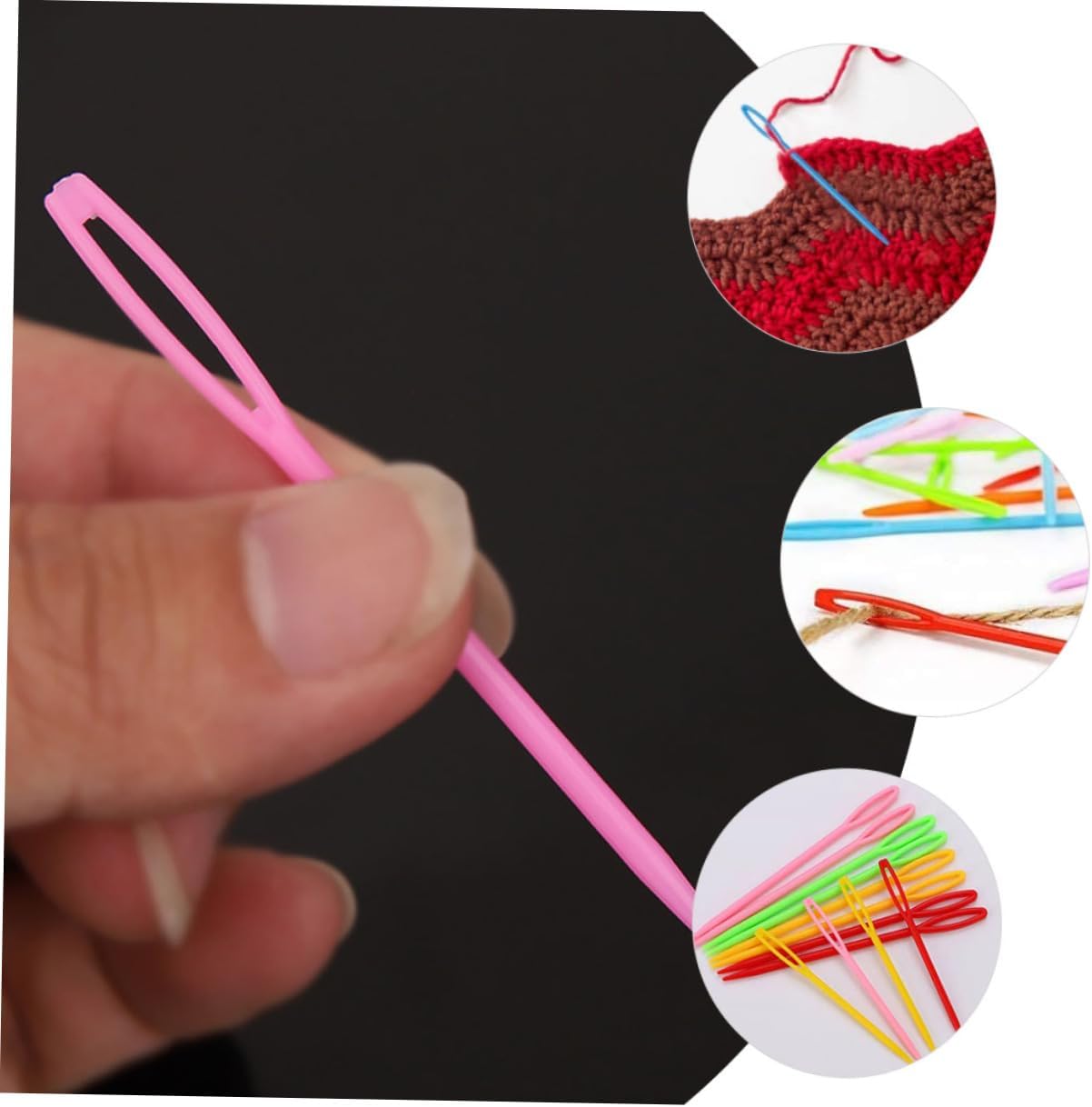 GLSTOY 100pcs Beginner Knitting Kit Large Eye Sewing Needles Easy Threading Comfortable for Crafts