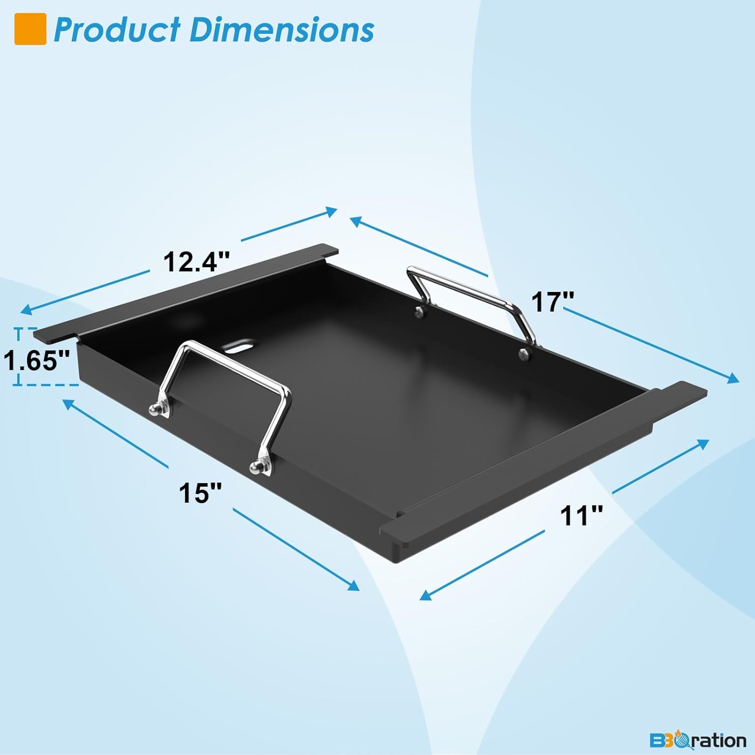 Griddle Insert for Ninja FlexFlame PG300 Series, Carbon Steel Griddle Insert Grill Parts for Ninja Flex Flame Replacement Parts for XSKHLFGRIDLE