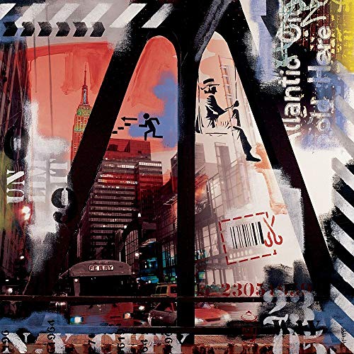 Imagen en lienzo enrollado Ferry de Nueva York Gachaga Vincent - Arquitectura cuadrada Arte impreso Póster fino arte moderno zen Lienzo fino arte 23_X_23_in Cover