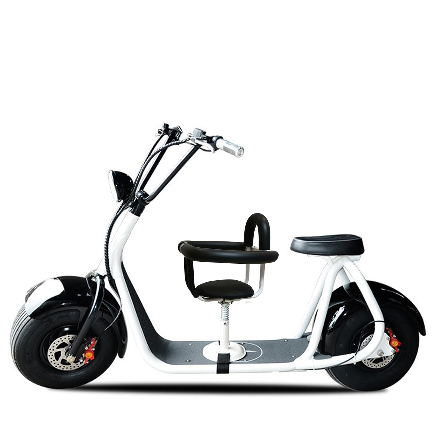 Bicicleta eléctrica para niños, pedal de asiento de seguridad para motocicleta, scooter puede levantar asientos delanteros desmontables para bebés y niños para scooters eléctricos (totalmente 4